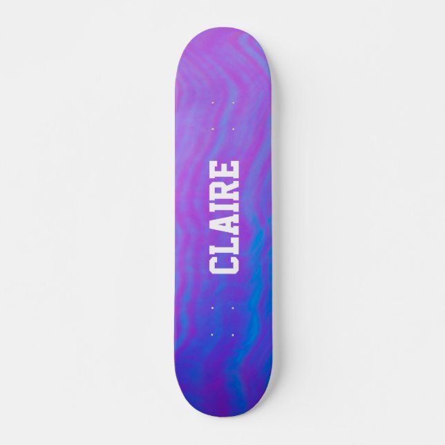 Add Your Name Purple Cool Skateboard (Front)