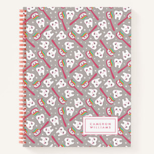 Add Your Name Rainbow Teeth Pattern Notebook