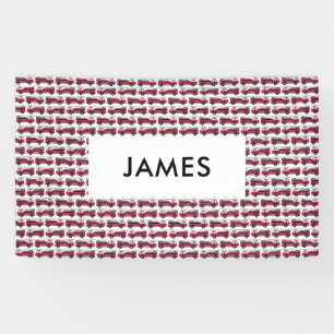 Add Your Name Red Fire truck Personalised Banner
