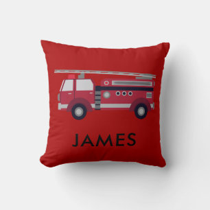 Add Your Name Red Fire truck Personalised Cushion