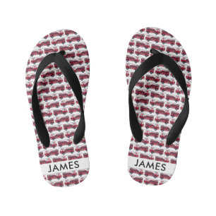 Add Your Name Red Fire truck Personalised Kid's Jandals
