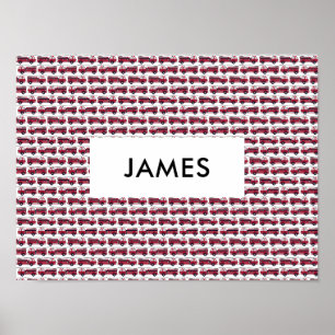 Add Your Name Red Fire truck Personalised Poster