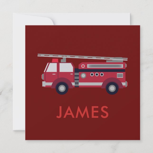 Add Your Name Red Fire truck Personalized (Front)