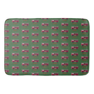 Add Your Name Red Fire truck Personalized Bath Mat
