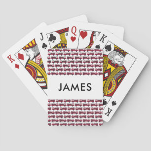 Add Your Name Red Fire truck Personalized Playing Cards