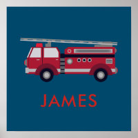 Add Your Name Red Fire truck Personalized