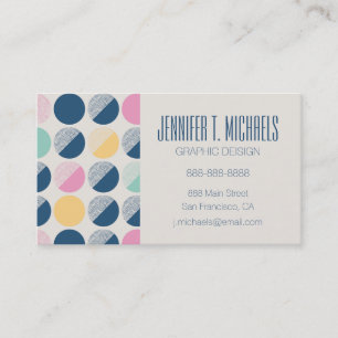 Add Your Name   Retro Semi-Circle Pattern Business Card