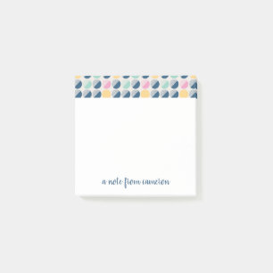 Add Your Name   Retro Semi-Circle Pattern Post-it Notes