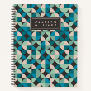 Add Your Name   Retro Vintage 60's Pattern Notebook