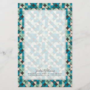 Add Your Name   Retro Vintage 60's Pattern Stationery