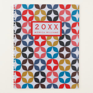 Add Your Name Retro Vintage Star Pattern Planner