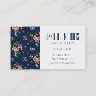 Add Your Name   Rose Bouquet Floral Pattern Business Card