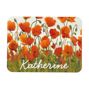 Add Your Name   Rows of Poppies I Magnet