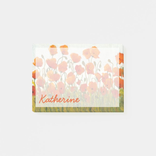 Add Your Name | Rows of Poppies I Post-it Notes (Front)