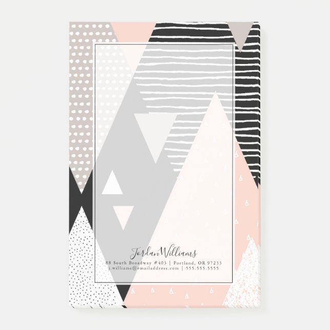 Add Your Name | Scandi Mountain Peak Design Post-it Notes (Front)