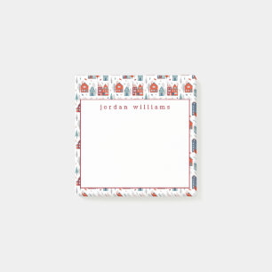 Add Your Name Scandinavian House Folk Art Post-it Notes