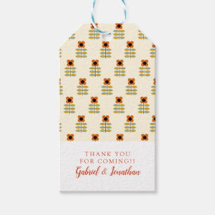 Add Your Name Scandinavian Orange Floral Gift Tags