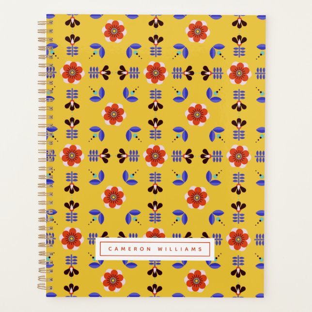 Add Your Name | Scandinavian Style Geometric Flora Planner (Front)