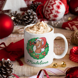 Add Your Name   Scooby in Wreath Coffee Mug