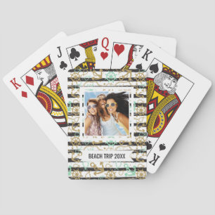 Add Your Name   Sea Anchor Pattern Playing Cards