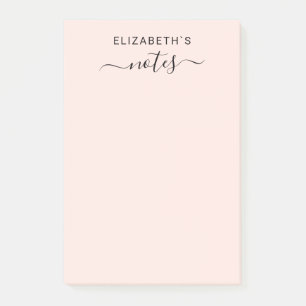 Add Your Name Simple Blush Pink Post-it Notes