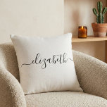 Add Your Name | Simple Handwriting White Cushion<br><div class="desc">Minimalist pillow with name in modern calligraphy. You can edit the colours.</div>