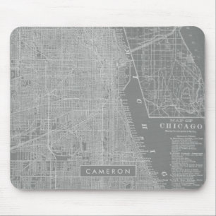 Add Your Name Sketch of Chicago City Map Mouse Pad