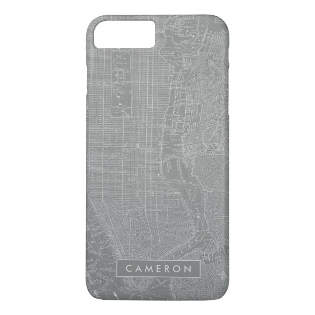 Add Your Name | Sketch of New York City Map Case-Mate iPhone Case (Back)
