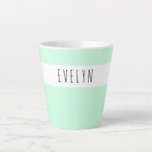 Add your Name Skinny Font Typography Mint Green Latte Mug