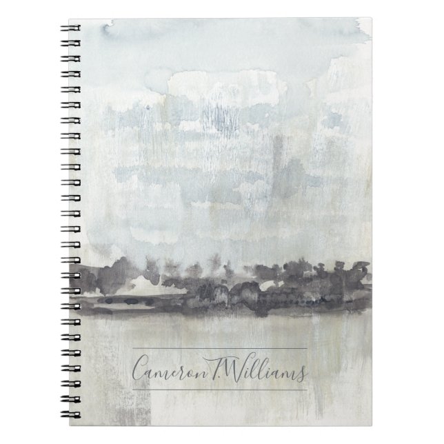 Add Your Name | Sky Horizon - Neutral Colours Notebook (Front)