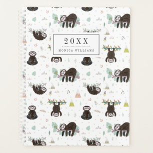 Add Your Name Sleepy Sweet Sloth Pattern Planner
