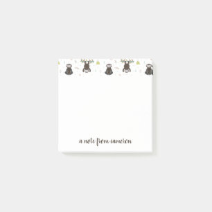 Add Your Name   Sleepy Sweet Sloth Pattern Post-it Notes