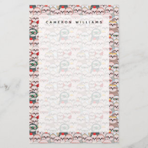 Add Your Name   Sloth Comic Pattern Stationery