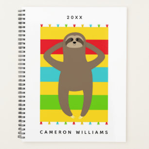 Add Your Name Sloth On The Beach Planner