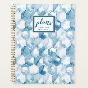 Add Your Name Soft Blue Watercolor Canotype Planner