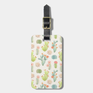 Add Your Name Soft Pastel Cactus & Succulent Luggage Tag