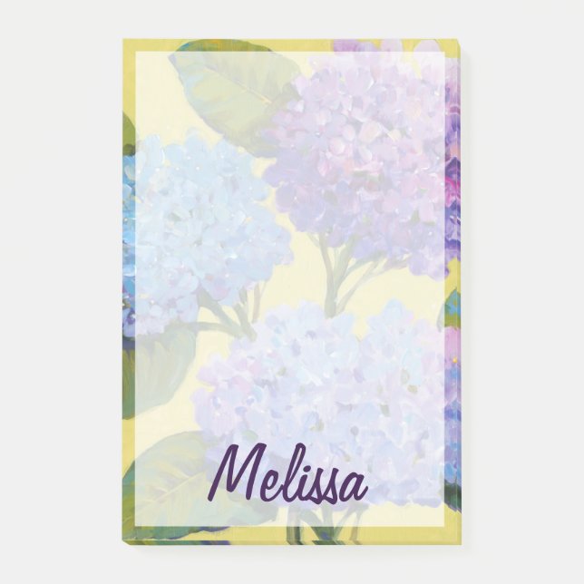 Add Your Name | Spring Hydrangeas I Post-it Notes (Front)