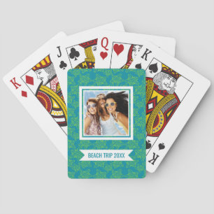 Add Your Name Starfish Crowd Pattern Monogram Playing Cards