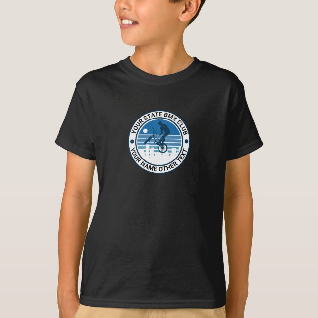 Add Your Name State Town Group BMX Club Logo     T-Shirt (Front)