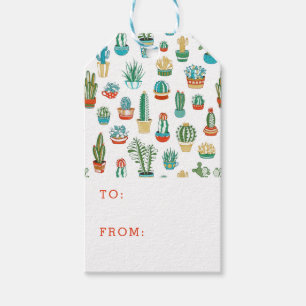 Add Your Name Succulents Pattern Gift Tags
