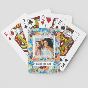 Add Your Name   Summer Fun Pattern Playing Cards