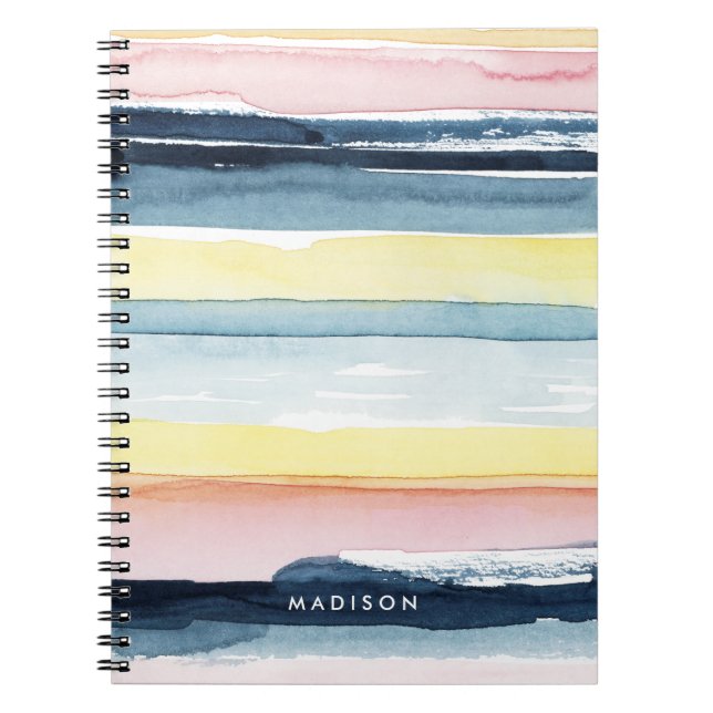 Add Your Name | Sunset Stream I Spiral Notebook (Front)