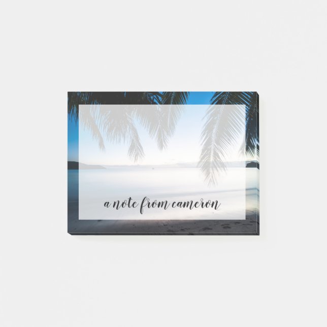 Add Your Name | Sunset Tropical Seascape, Fiji Post-it Notes (Front)