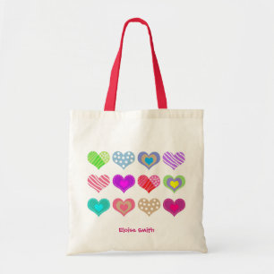 Add your name sweat heart tote bag