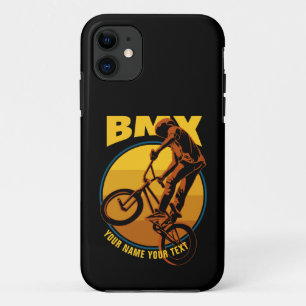 Add Your Name Text, BMX Born to Ride Flying Rider Case-Mate iPhone Case