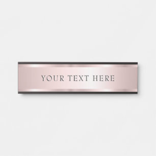 Add Your Name Text Rose Gold Upload Logo Door Sign