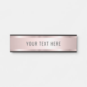 Add Your Name Text Template Luxurious Rose Gold Door Sign