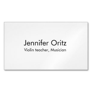 Add your name text violin music teacher musician l magnetic business card
