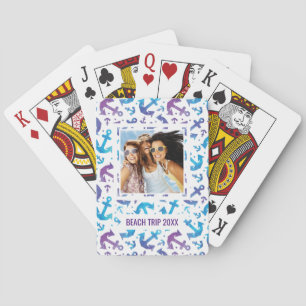 Add Your Name Tie Dye Anchor Pattern 2 Playing Cards
