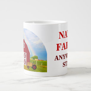 Add Your Name to Red Barn with Blue Sky Large Coffee Mug